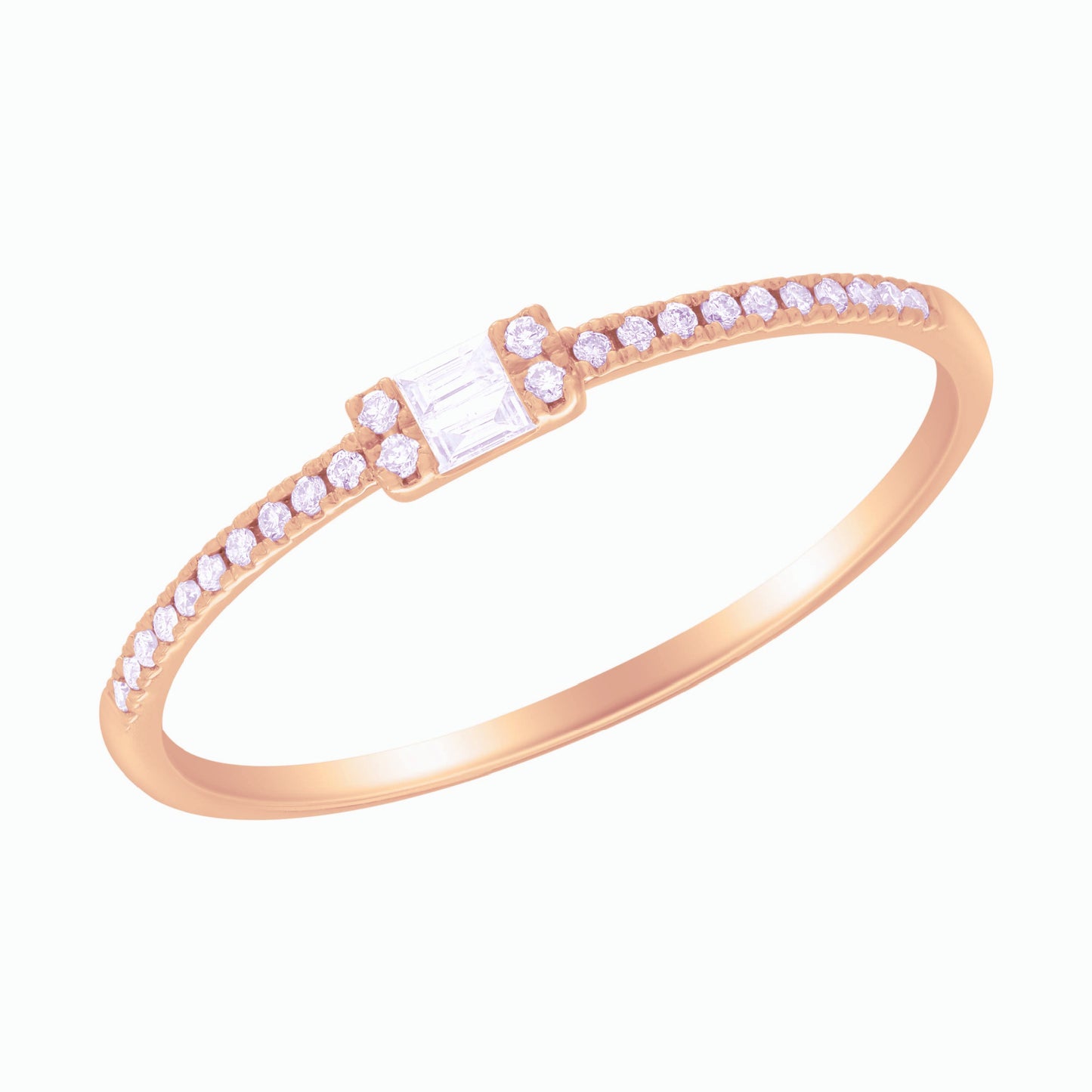 Miniature baguette diamond ring