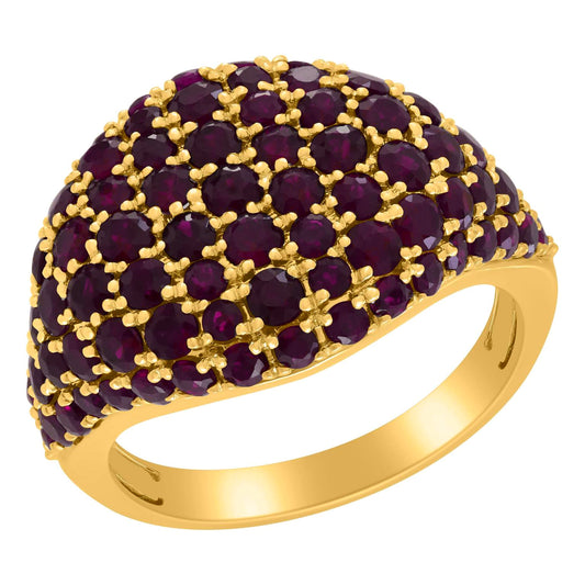 Opulent Large Dome Color Stone Pave Ring