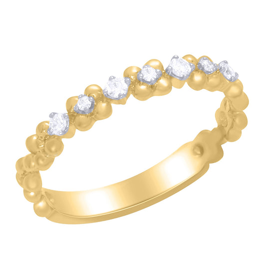 Flower Pebble Design Diamond Ring