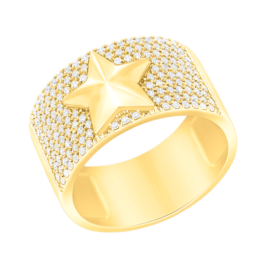 Diamond Cigar Ring Star and Diamonds