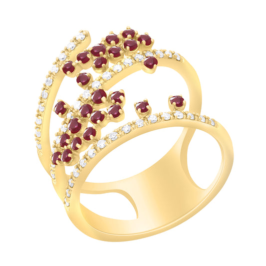 Galaxy Precious Color Stone and Diamond Ring