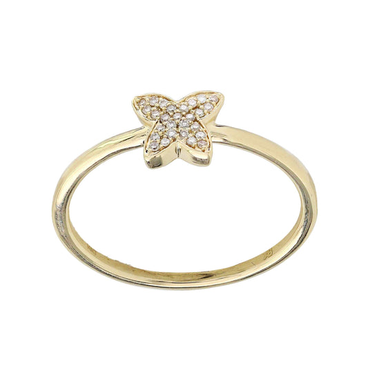 Miniature butterfly diamond ring