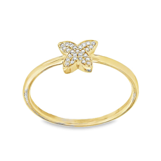 Dainty Diamond Pave Butterfly Ring