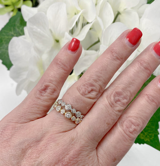 Alternating Diamond Illusion Bezel Band Ring