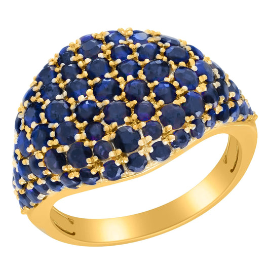 Opulent Large Dome Color Stone Pave Ring