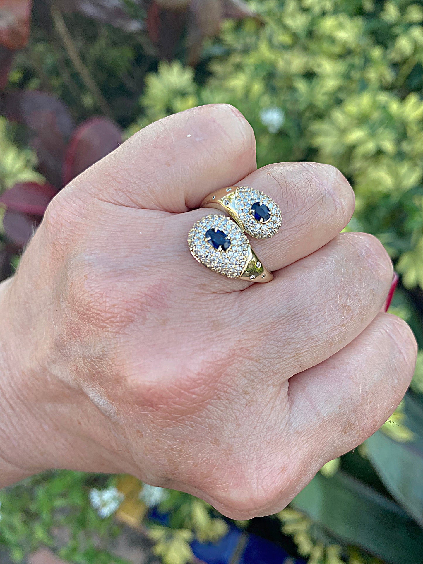 Statement Toi Et Moi Diamond Pave and Color Stone Ring