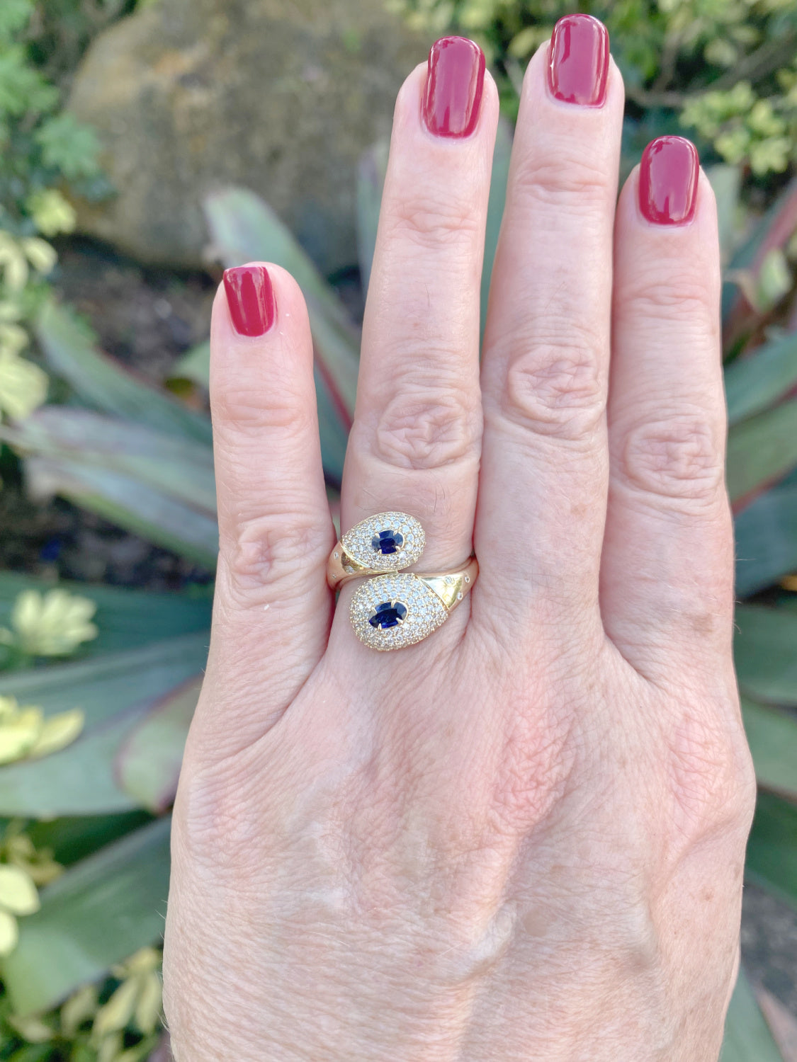 Statement Toi Et Moi Diamond Pave and Color Stone Ring