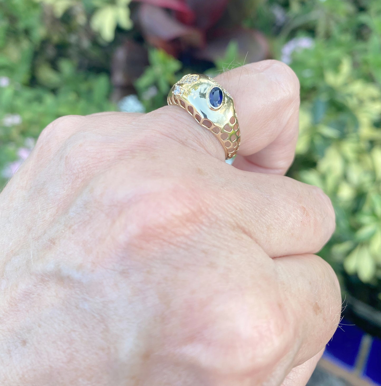 Retro Dome Diamond Pave And Color Stone Statement Ring