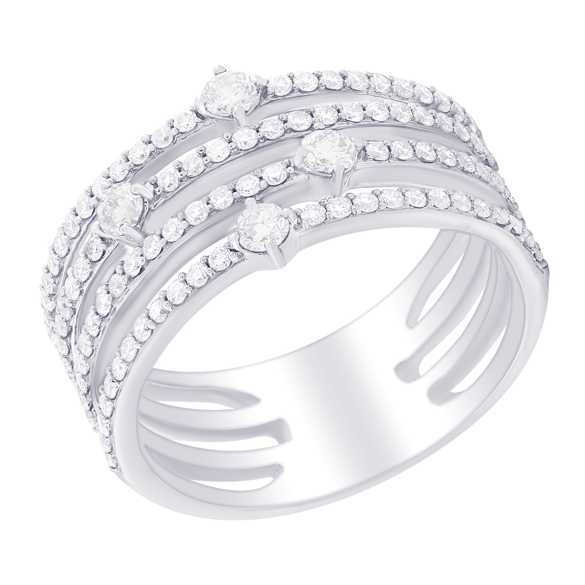 Multi-Row Diamond Tiered Ring – BOS Jewelers Inc