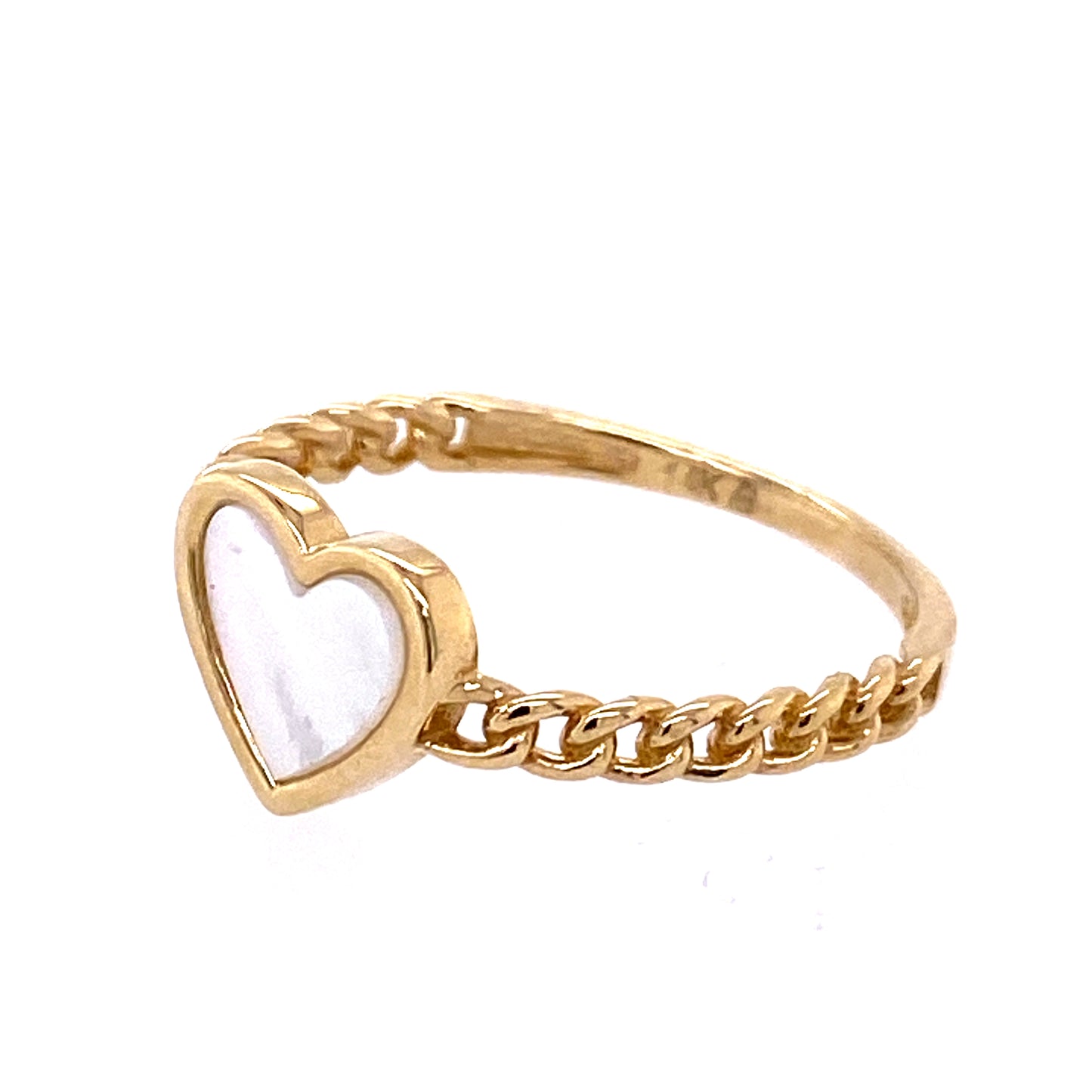 Heart Mother Of Pearl Ring 14K Gold