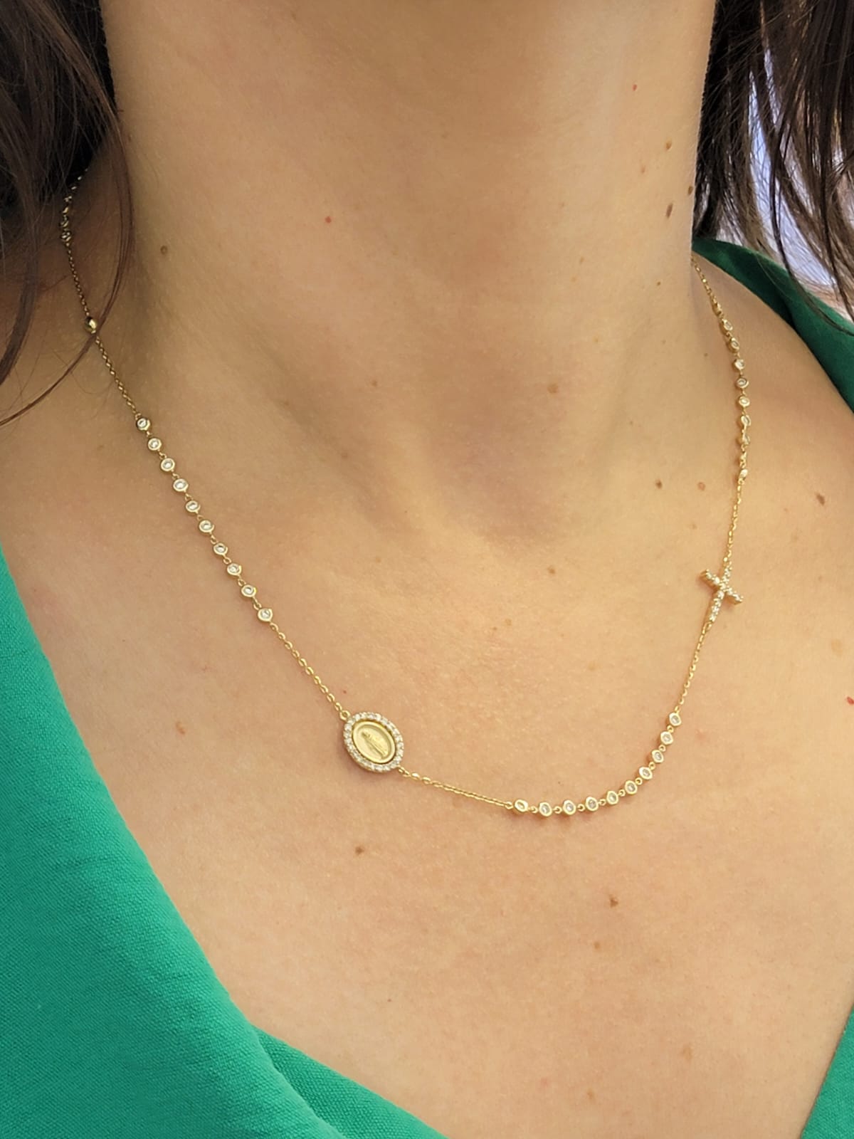 Diamond Rosary Necklace 14K Gold