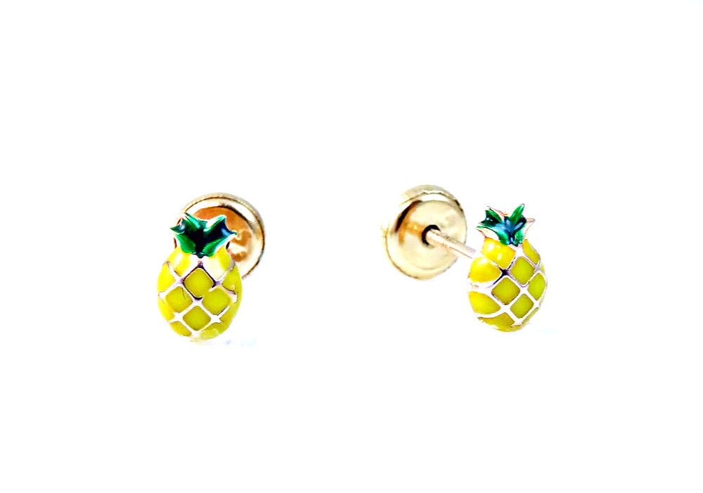 Pineapple Earring Crafted in 14KY Gold