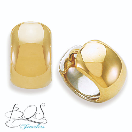 Two Tone Gold Huggie Earring 14KY Gold
