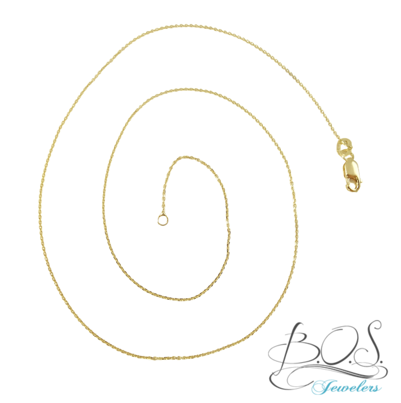 18" inches Cable Chain (0.80mm) with Lobster Clasp 14K Gold