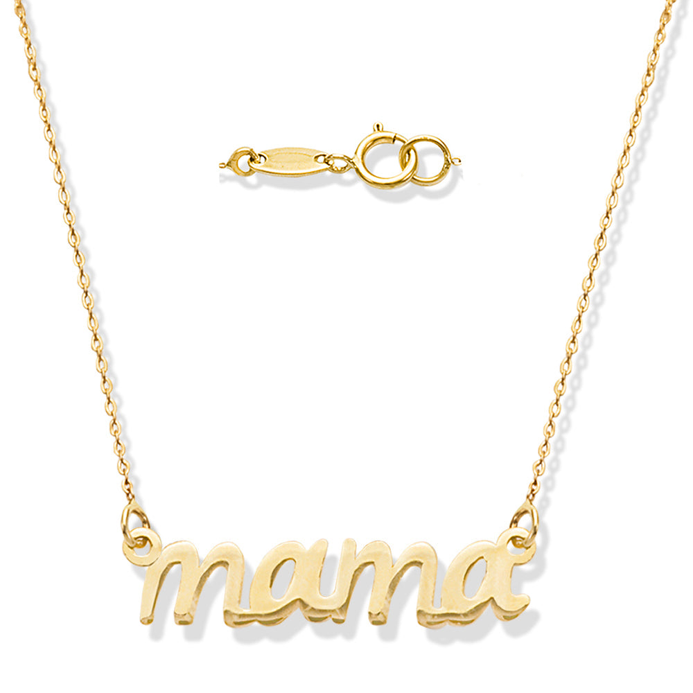 MAMA Cut Out Necklace 14KY Gold