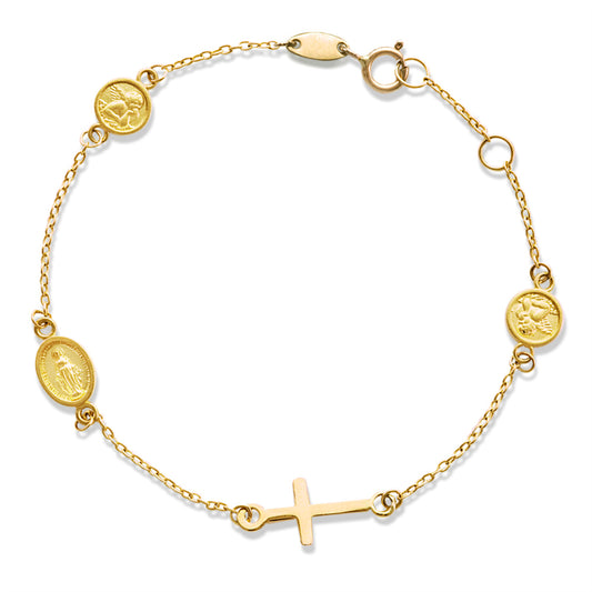 Multi Religious Charm Bracelet 14K Yellow Gold