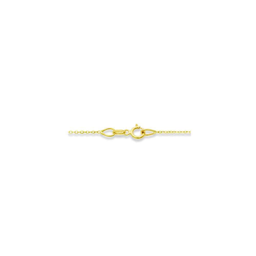 Miniature Cross on Beaded Necklace 14 Karat Yellow Gold