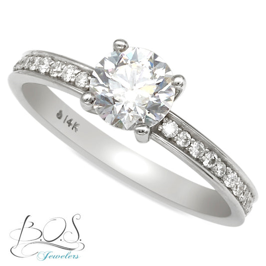 Anisa Diamond Pave Semi-Mount Engagement Ring 14K White Gold