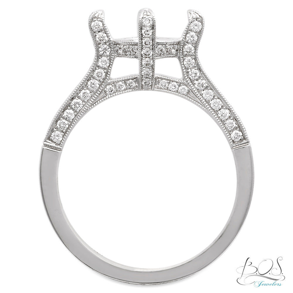 Cardinal Diamond Pave Engagement Ring 18K White Gold