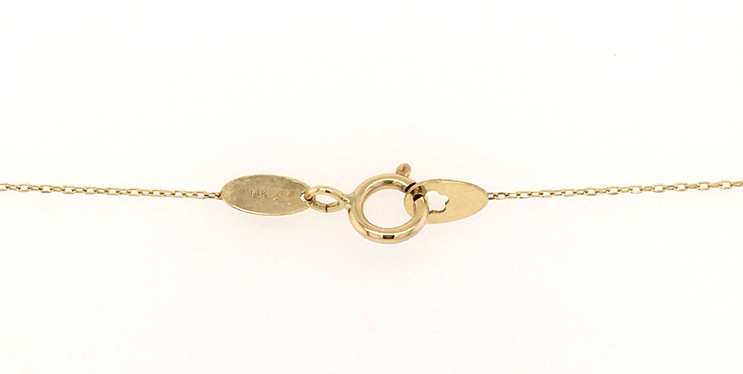 Extra Miniature Plain Cross Necklace 14K Yellow Gold