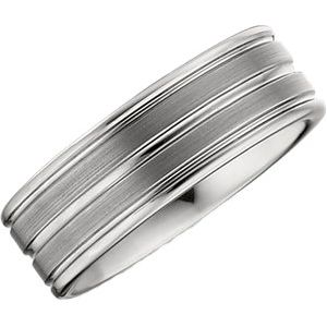 Men's Tungsten 8.3 mm Grooved Satin & Polished Band