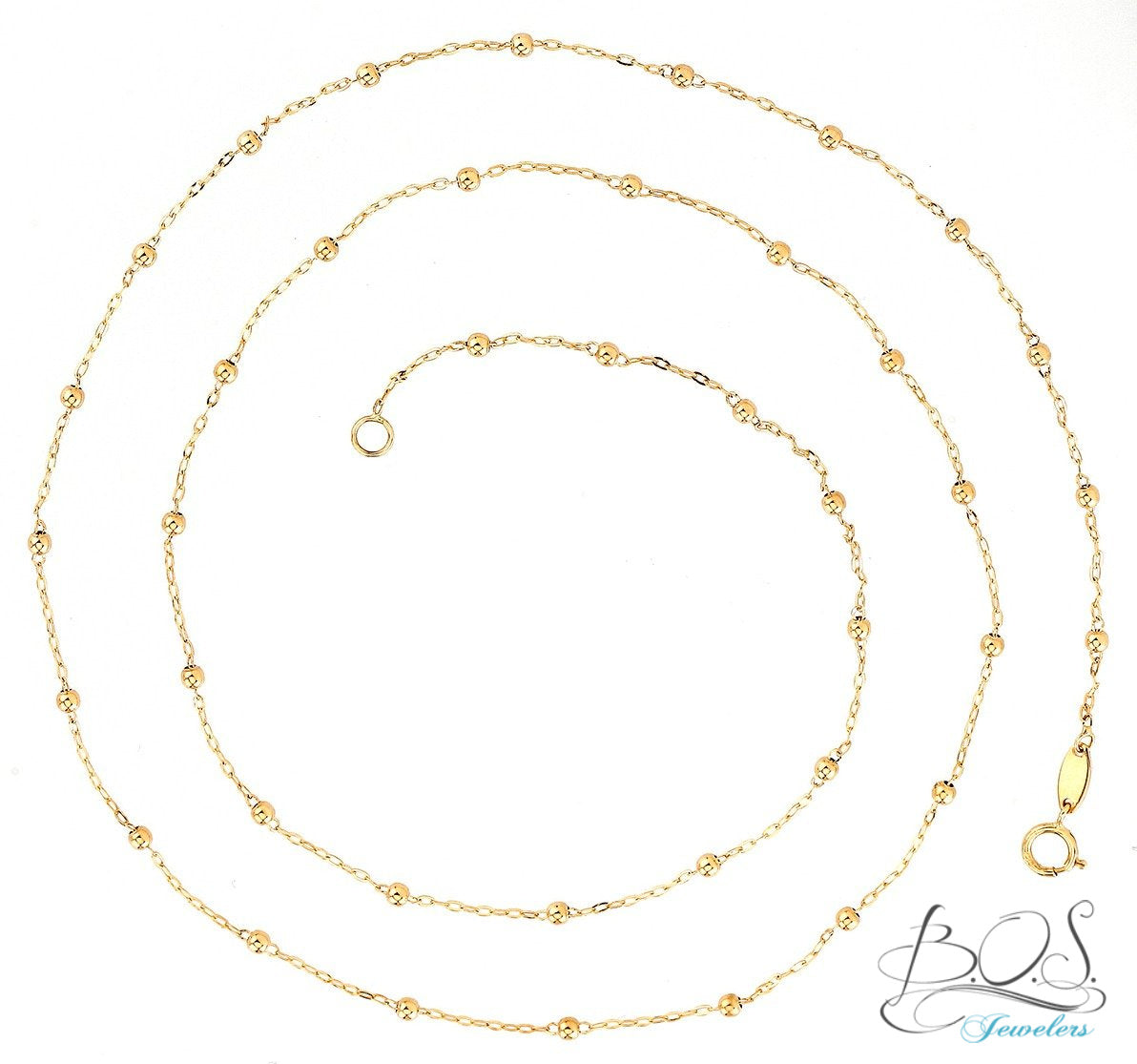 Beaded Necklace 14K Gold