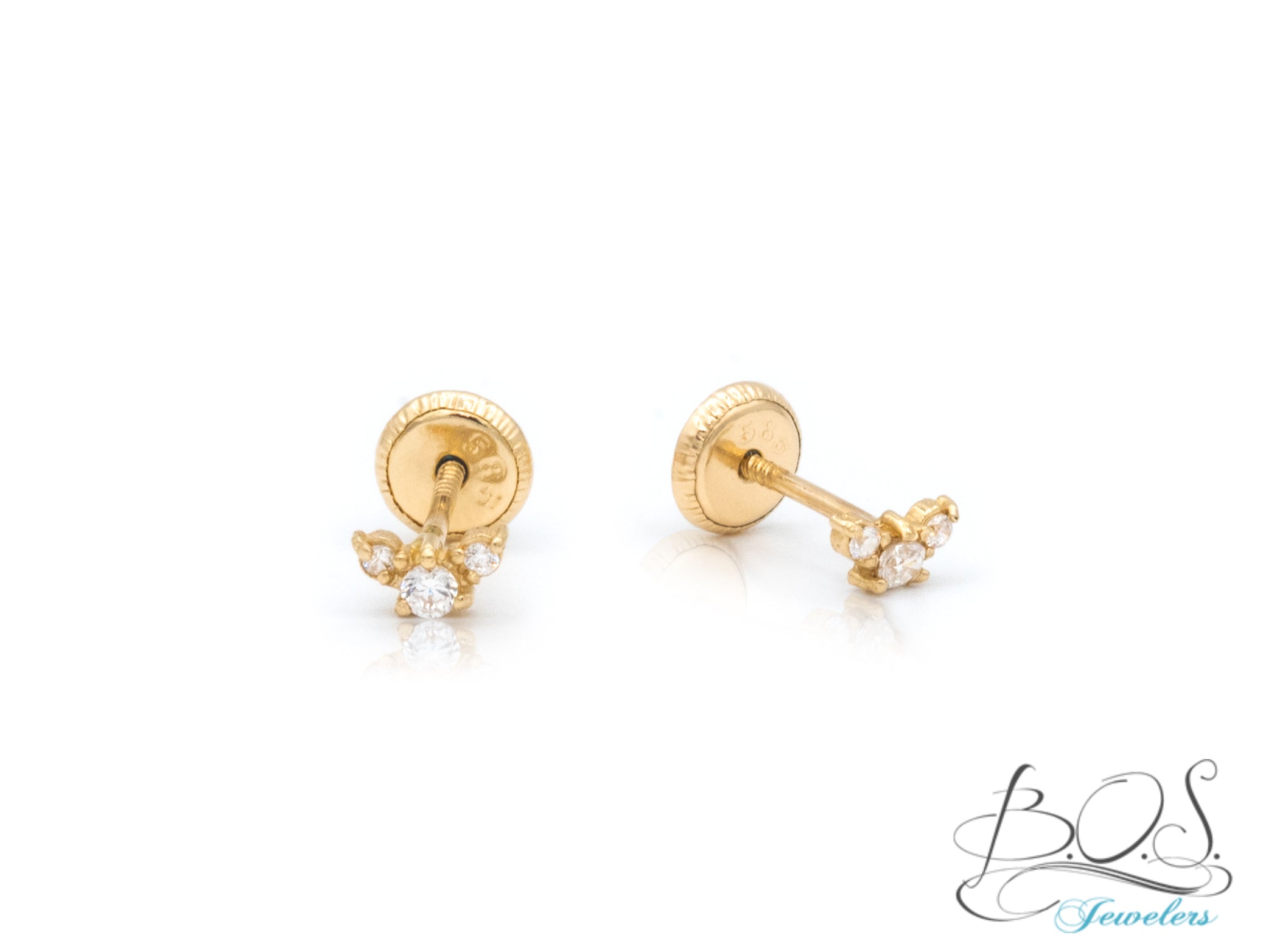 Buy 14K Solid Gold 2mm, 3mm, 4mm CZ Stud Earrings Round Cubic Zirconia Gold Stud  Earrings, CZ Diamante Stud Earrings, Simple Minimalist Studs Online in  India - Etsy