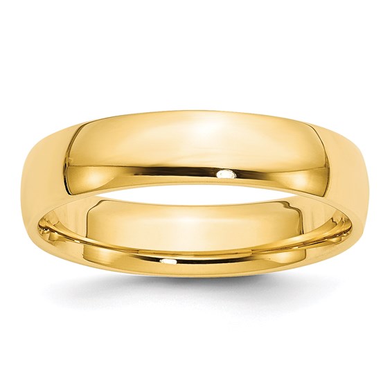 Half Round Traditional Comfort Fit Wedding Band 14K Gold