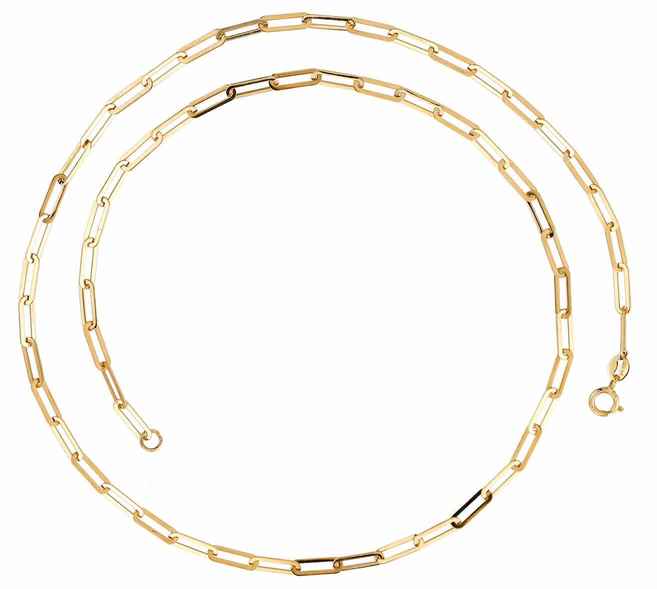 Thin Paper Clip Link (18in) Necklace 14K Yellow Gold