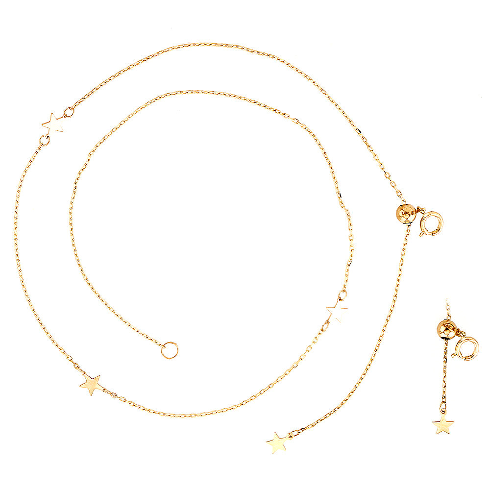 Miniature Star Choker Necklace 14KY Gold