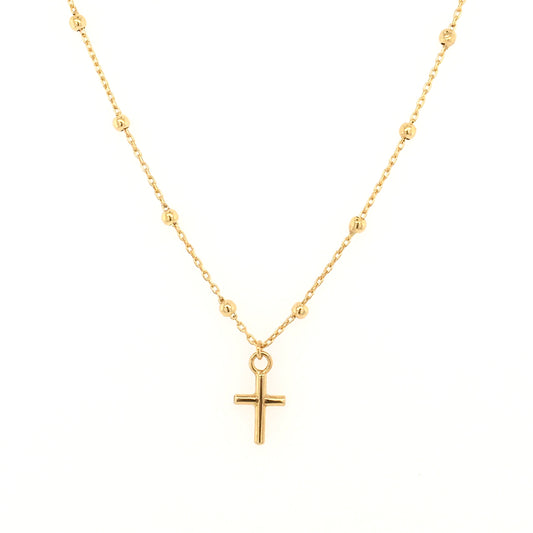 Miniature Cross on Beaded Necklace