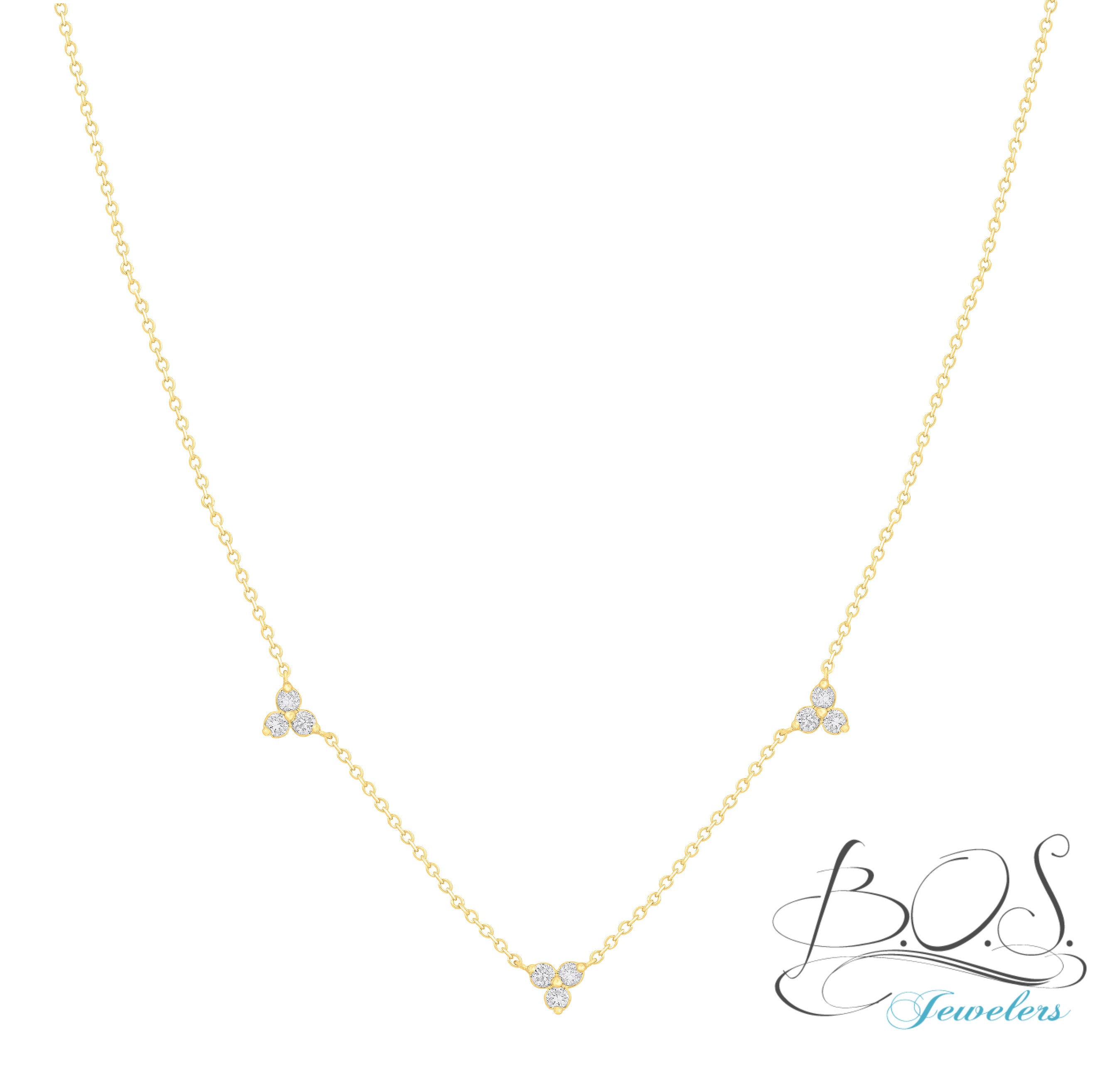 Roberto Coin Love by the Inch Yellow Gold Diamond Station Necklace | Lee  Michaels Fine Jewelry