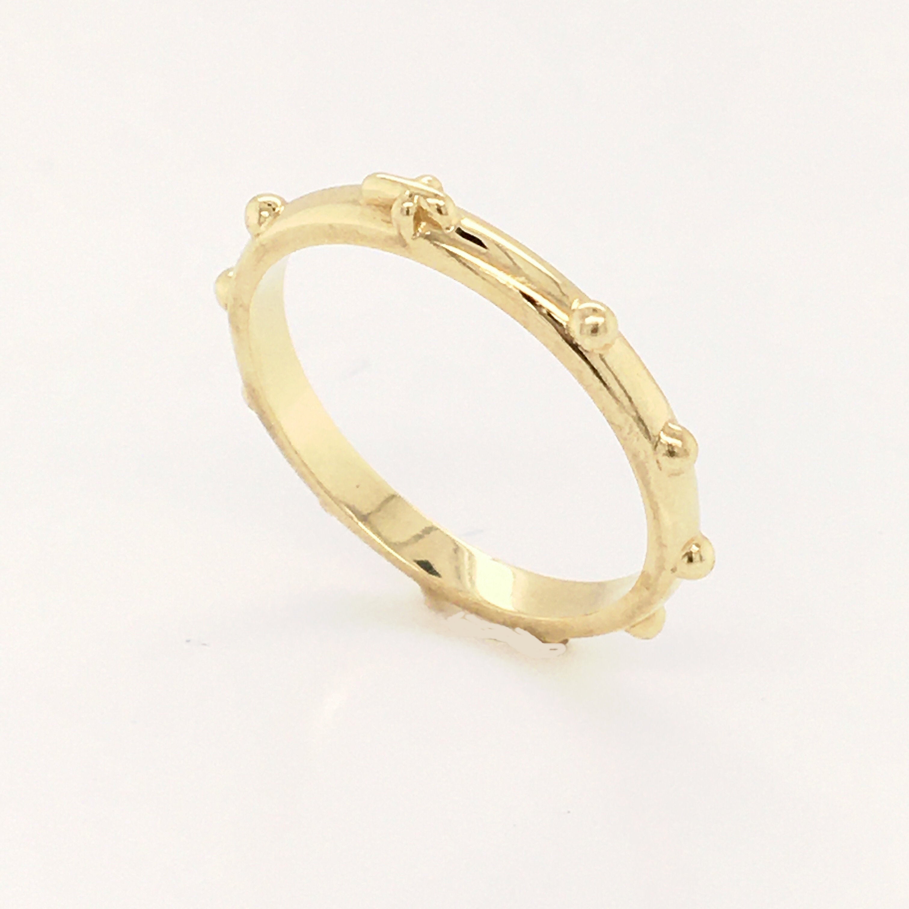 Sterling Silver 18K Gold Plated Spinning Rosary Ring — Matthew F. Sheehan