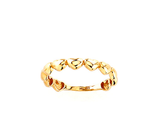 Heart Ring Stack 14KY Gold